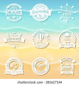 Set of retro emblems for Summer holidays 