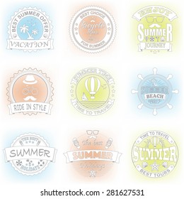 Set of retro emblems for Summer holidays 