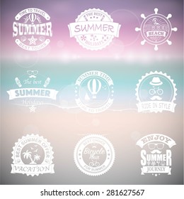 Set of retro emblems for Summer holidays 