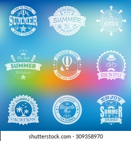 Set of retro emblems for Summer holidays 