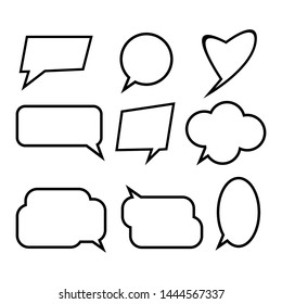 Set of retro empty comic speech bubbles. Vector illustration, element vintage design, pop art style.