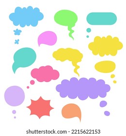 Set of retro empty comics speech bubbles. Speak bubble text, chatting box, Vector format