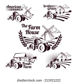Set of retro farm fresh labels, badges and design elements for your design
