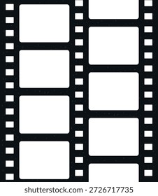 Set of retro film strip frames, blank templates. Classic film reel. Isolated vector illustration on a transparent background.	