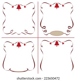 set of retro frames with bells, vector illustration.