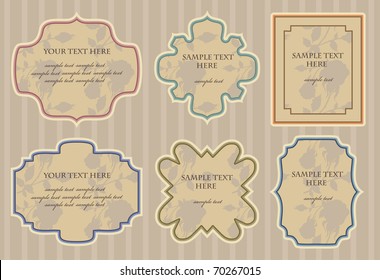 set of retro frames design. vector illustration