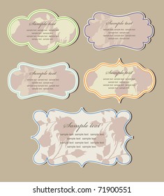 set of retro frames design. vector illustration