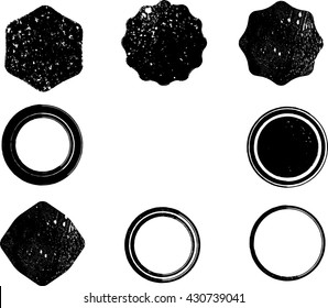 Set of Retro Frames for Emblems . Vector Vintage Stamps Collection.