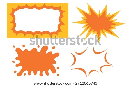 Set Retro frames explosion . Vintage.  Set of frames for design.