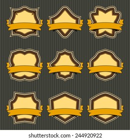 Set of retro frames and labels, vector. EPS10.
