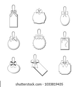 Set of retro frames on a white background. Vector illustration isolated