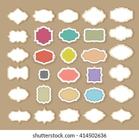 set of retro frames with shadows. vector