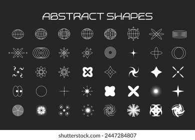 Conjunto de Elementos abstractos futuristas retro