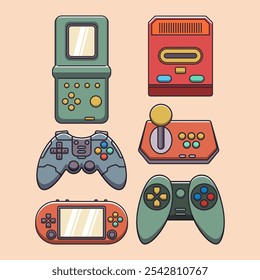 Set of retro games vector illustration