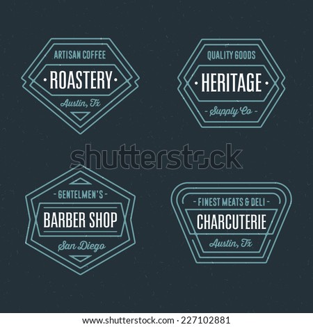 Set of retro geometric badge logo design templates with vintage feeling for a wide variety of businesses