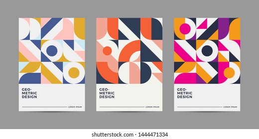 Set of Retro Geometric Covers. Abstract Shape Compotition.Vector 10