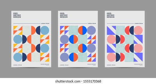 Set of Retro Geometric Covers. Abstract Shape Compotition.Vector 10