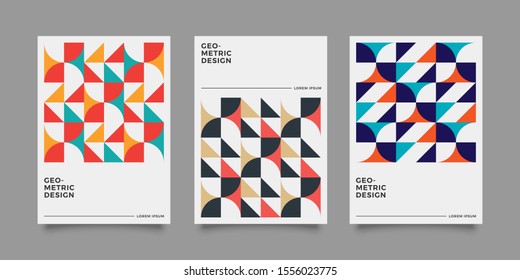 Set of Retro Geometric Covers. Abstract Shape Compotition.Vector EPS 10 