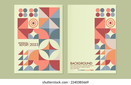 Satz geometrischer Retro-Abdeckungen. Abstrakter Bauhaus Shape-Wettbewerb. Vektorgrafik