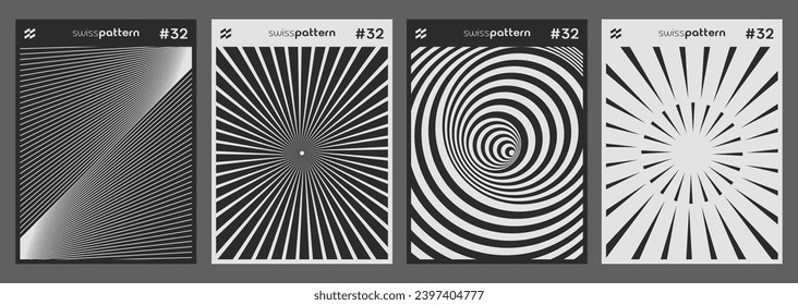 Set Of Retro Geometric Posters. Swiss Design Placards. Modern Covers Collection. Abstract Geometrical Textures.