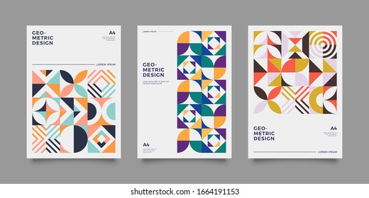 Set of Retro Geometric shape for your design. Applicable for Banners, Cover, Placards, Posters, Flyers etc. Eps10 vector