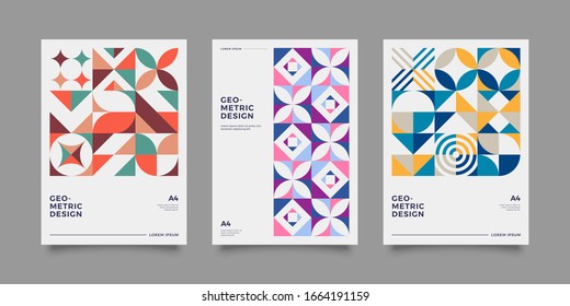 Set of Retro Geometric shape for your design. Applicable for Banners, Cover, Placards, Posters, Flyers etc. Eps10 vector