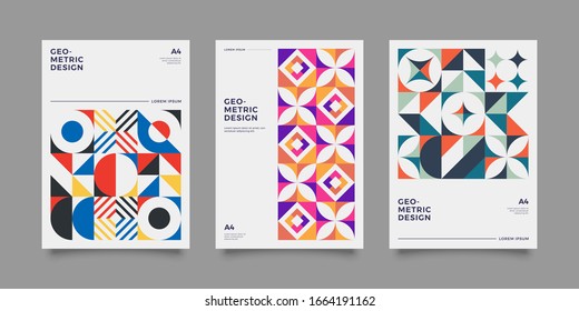 Set of Retro Geometric shape for your design. Applicable for Banners, Cover, Placards, Posters, Flyers etc. Eps10 vector