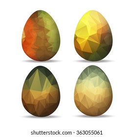 Set retro geometrical Easter eggs and happy easter