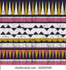 Set Of Retro Hand Drawing Geometrical Patterns