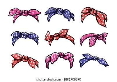 Set of retro headband for woman hairstyles