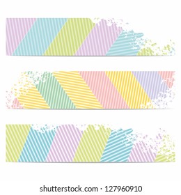 Set of retro horizontal banners. Site header.