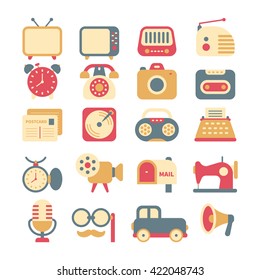 A set of retro icons.