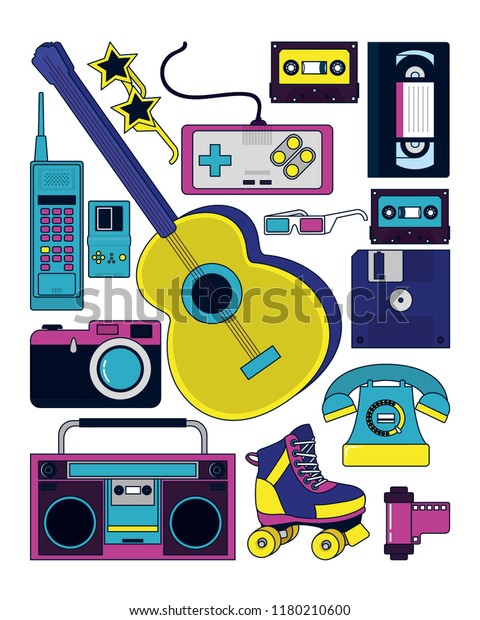 Set Retro Icons Stock Vector (Royalty Free) 1180210600 | Shutterstock