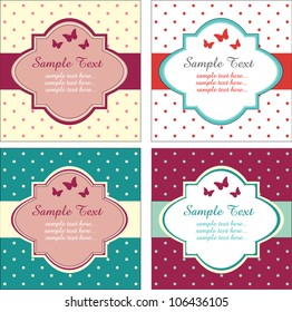 set of Retro Invitation Cards