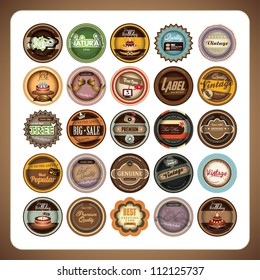 set of retro label design