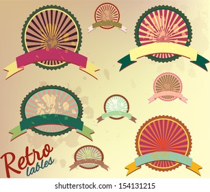 Set of retro labels