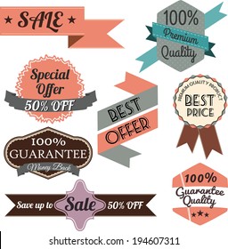Set of retro labels and banners. Vector Illustration. Isolate templates 