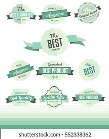 Set of retro labels, flat design 