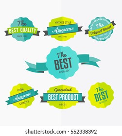 Set of retro labels, flat design 