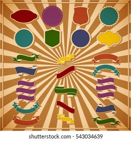 Set of retro labels, logo, banners and ribbons