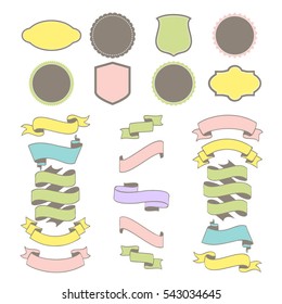 Set of retro labels, logo, banners and ribbons