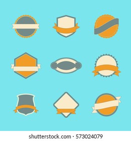 Set of retro labels, logo, banners and ribbons