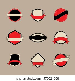 Set of retro labels, logo, banners and ribbons