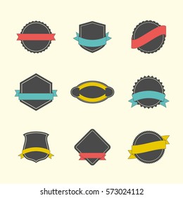 Set of retro labels, logo, banners and ribbons
