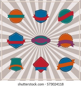 Set of retro labels, logo, banners and ribbons
