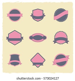 Set of retro labels, logo, banners and ribbons