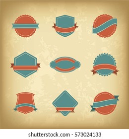 Set of retro labels, logo, banners and ribbons