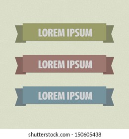 Set retro labels or ribbons with your title