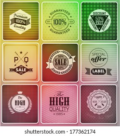 Set of retro labels. Vector illustration.