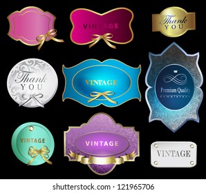 Set of retro labels/greeting card, with bow for design/Design template can be used banners, invitation, congratulation or website layout vector